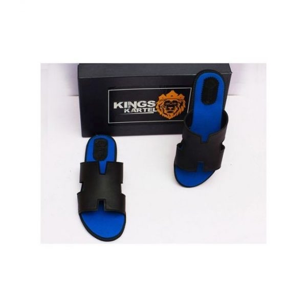 Buy Black And Blue H-tek Slip On Sandals For Men