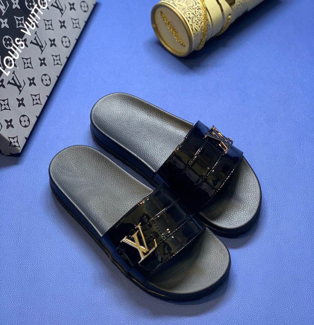 lv slippers blue