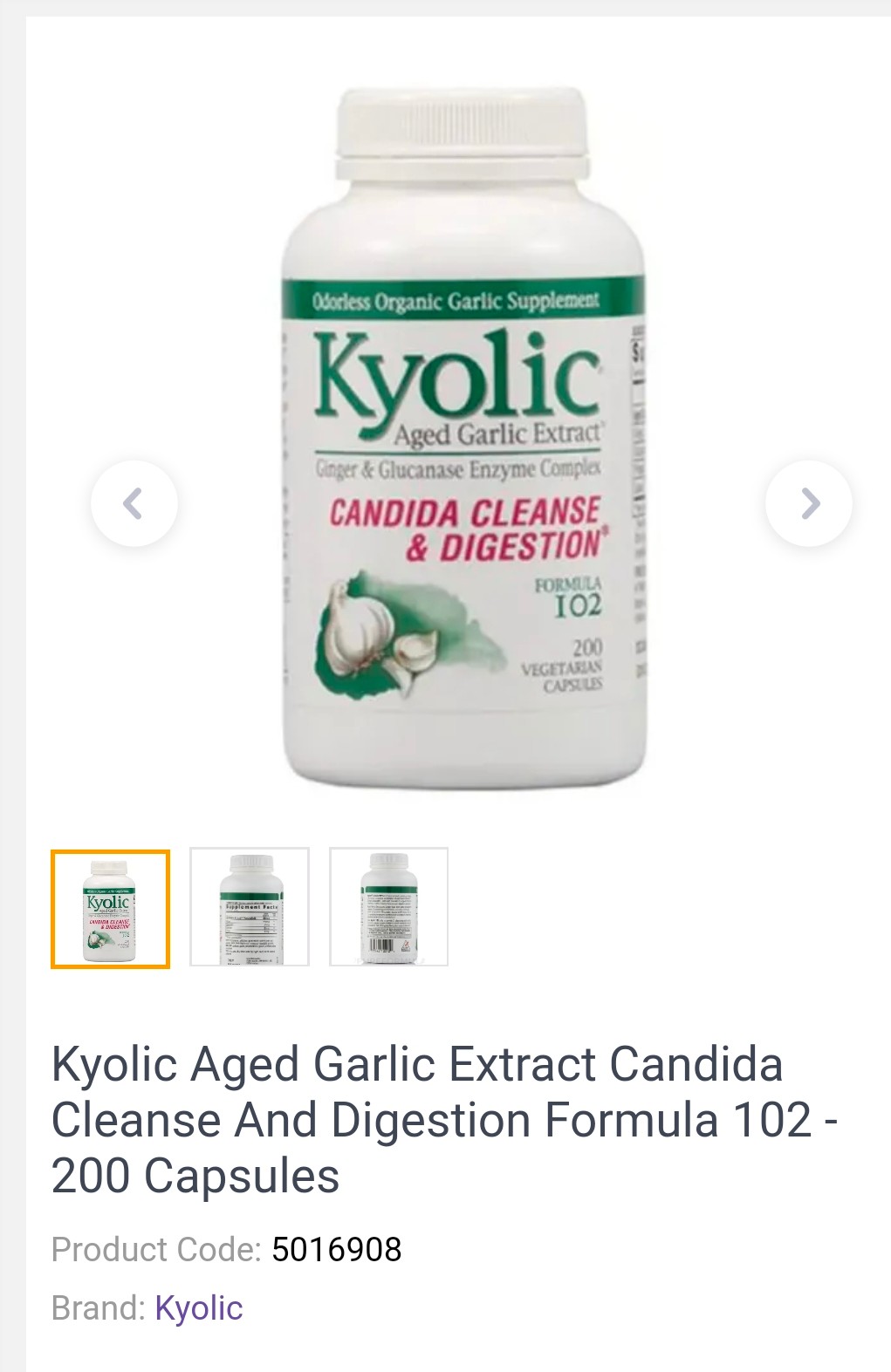 Komback Kyolic Aged Garlic Extract Supplements