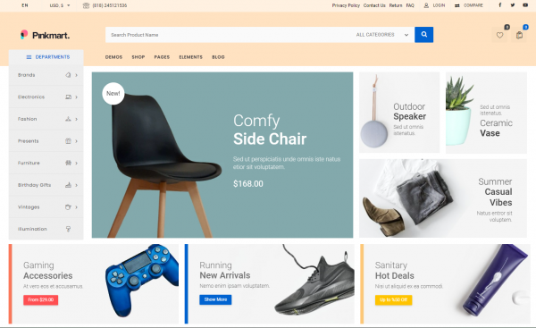 Pinkmart E-commerce Website For Sale